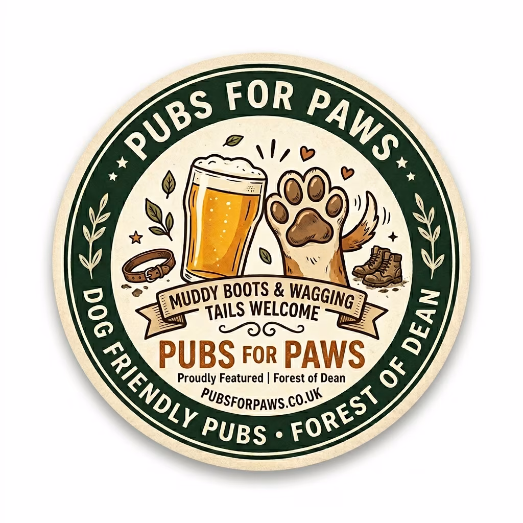 Featured as a top dog friendly pub in the Forest of Dean on Pubs for Paws